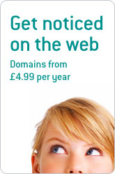 Get noticed on the web. Domains from £4.99 per year.