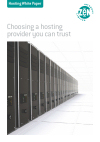 Hosting White Paper: Choosing a hosting provider you can trust