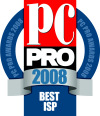 PC Pro Awards 2008 - Winner Best ISP