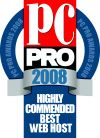 PC Pro Awards 2008 - Highly Commended Best Web Host
