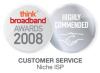 ThinkBroadband Awards 2008 - Highly Commended in Customer Service