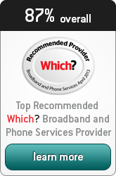 87% overall. Top Recommended Which? Broadband and Phone Services Proider. Learn More.