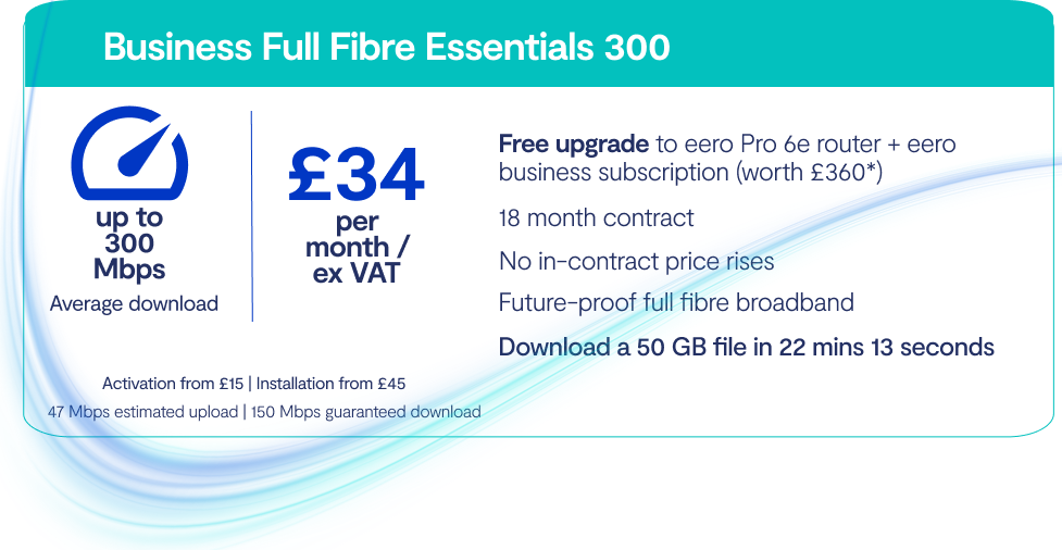 Business Full Fibre Essentials 300