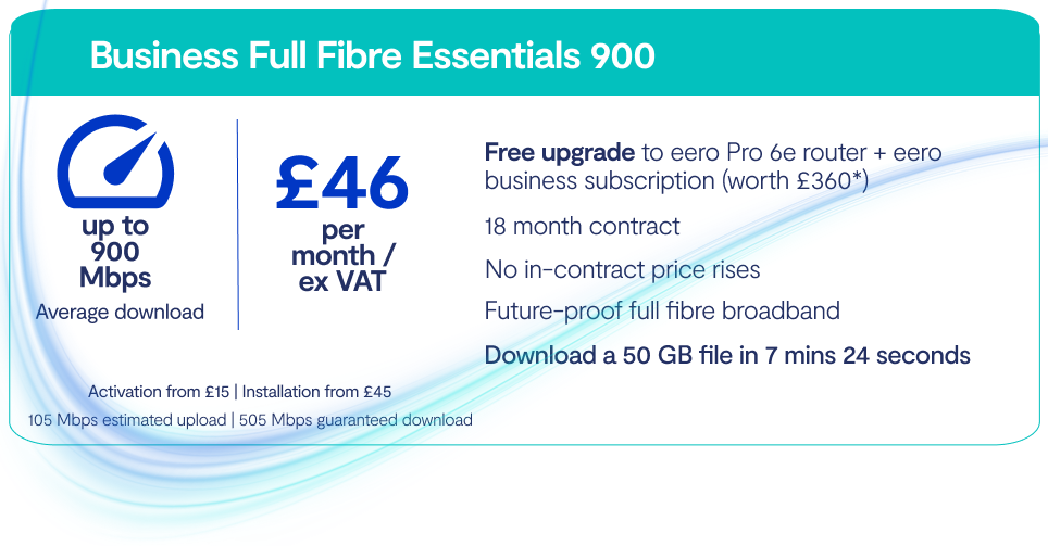 Business Full Fibre Essentials 900