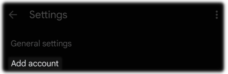 Add Account for Android phone