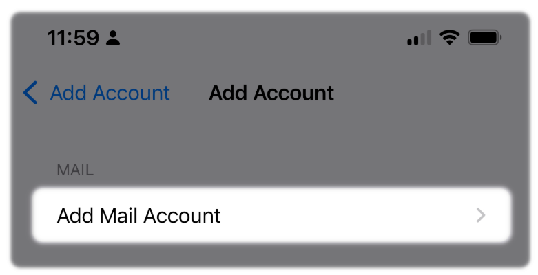 Add a new Email account