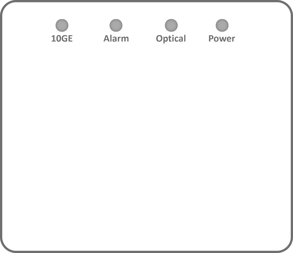 the adtran sdx 631 ONT with the Power, Optical, Alarm and 10GE LAN lights shown
