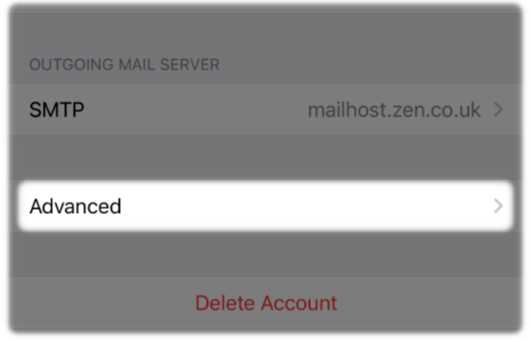 Advanced Settings for the Outgoing Mail Server 