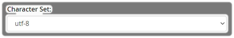Autoresponder Character Set at utf-8.