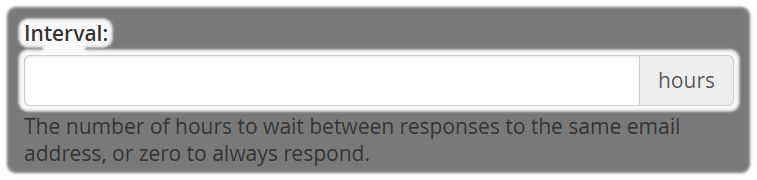 Autoresponder Interval settings.