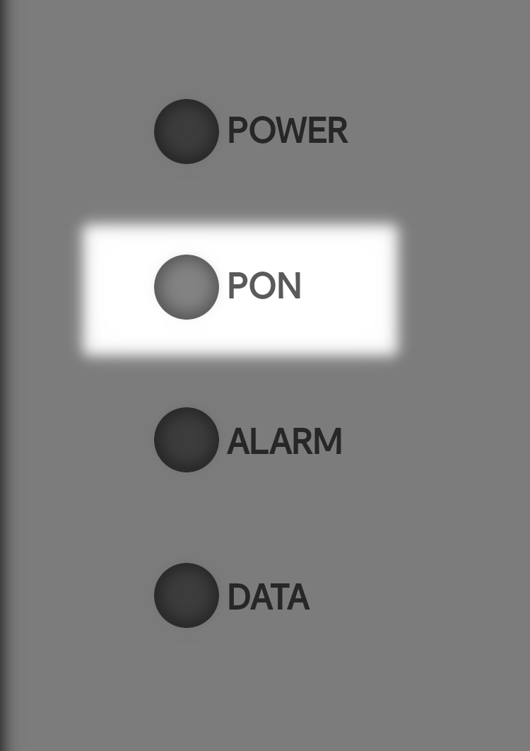 CityFibre 2.5Gbps ONT with the PON light highlighted