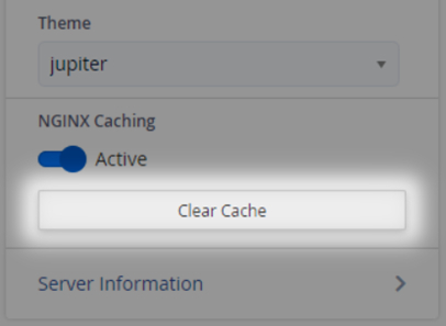 A Clear Cache option