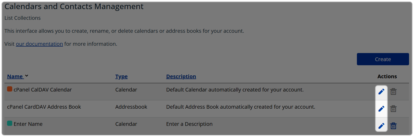 Collection Type with the Edit option highlighted.