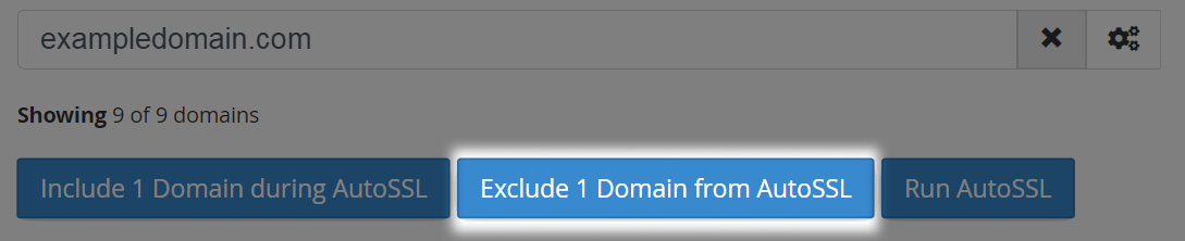 blue button to exclude domains from auto ssl