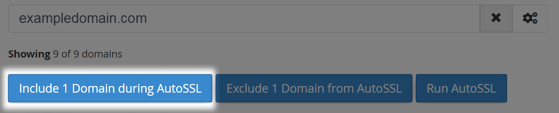 blue button to include domains in auto ssl