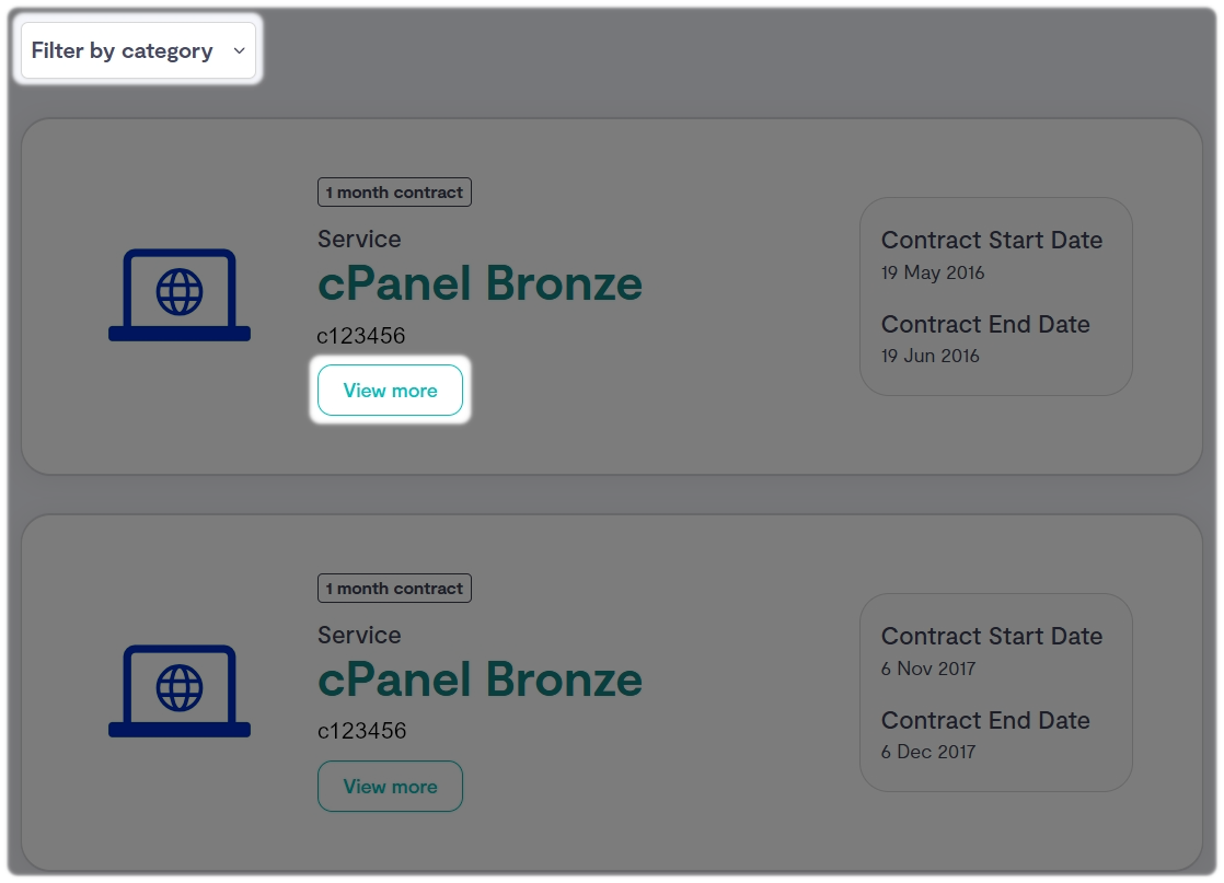 View more for cPanel login details