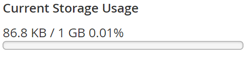 progress bar for the storage of a mailbox