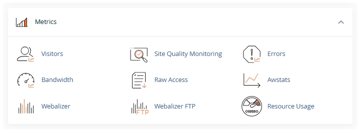cPanel Metrics section within the cPanel
