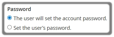 Password option for the New user