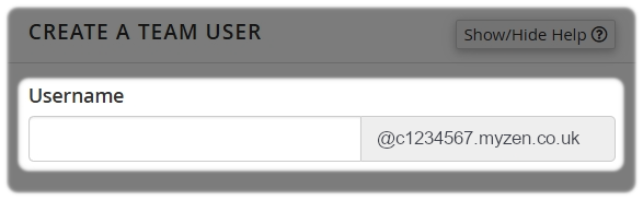 New Username for Team in cPanel