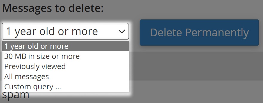 drop down box to delete from a certain value