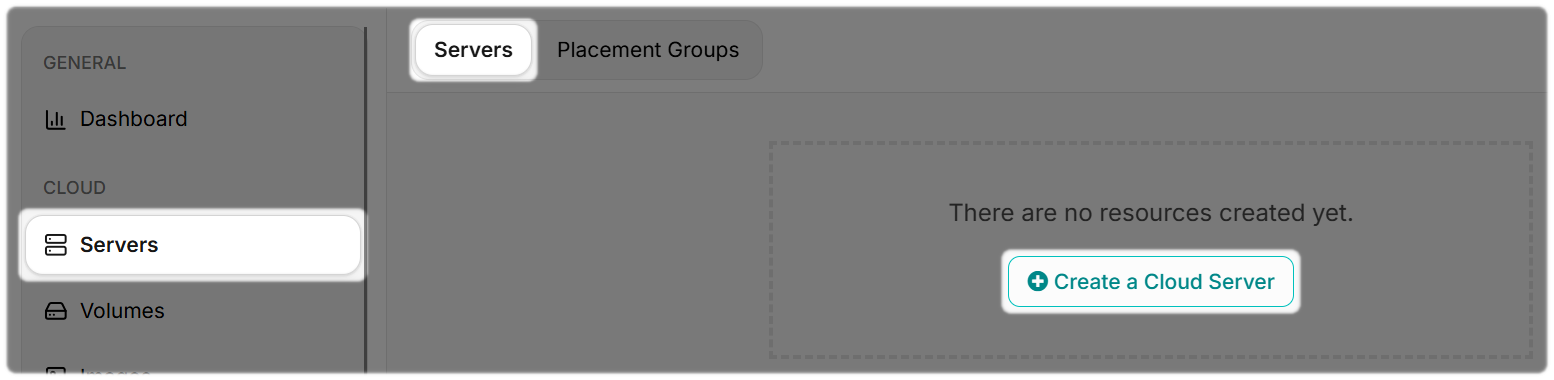 Create a Cloud Server from within CloudFlex