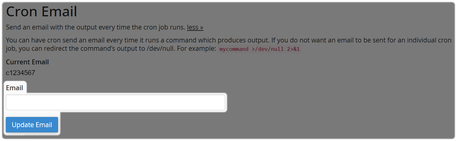 Cron Jobs Email Address for notifications when performed