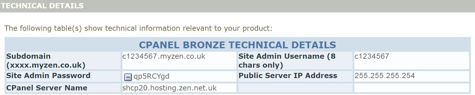 table with various usernames a password and ip address