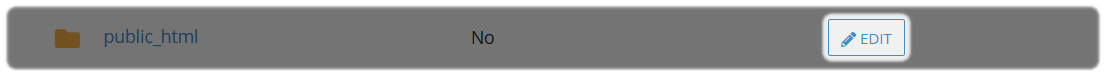 Directory Privacy Edit Folder option highlighted
