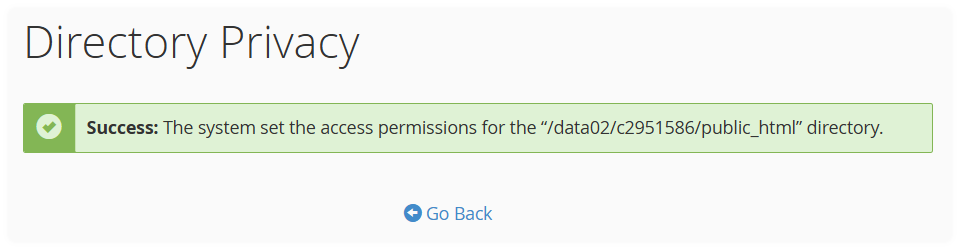 Directory Privacy Go Back option