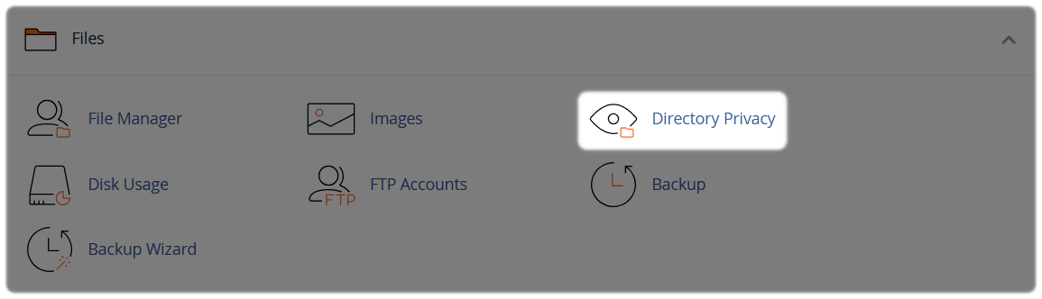 Directory Privacy within the Files section of cPanel