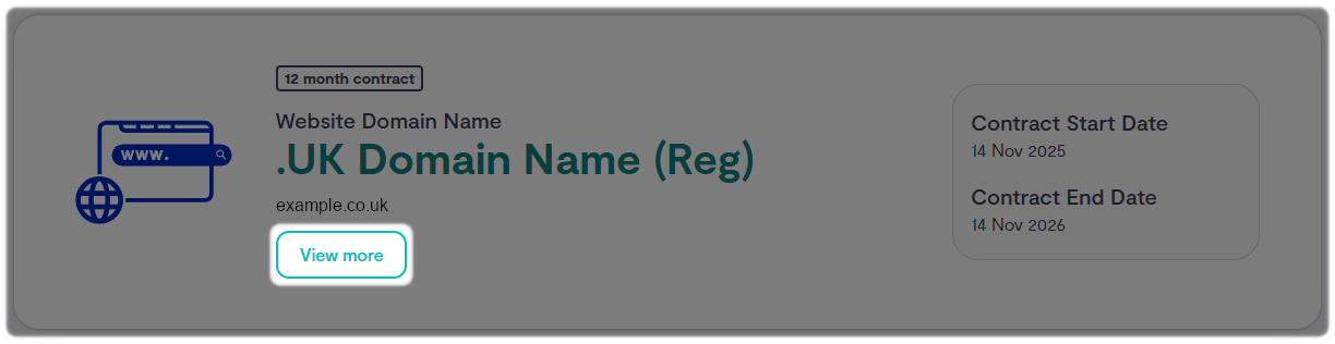 Your Domain with the option to View More