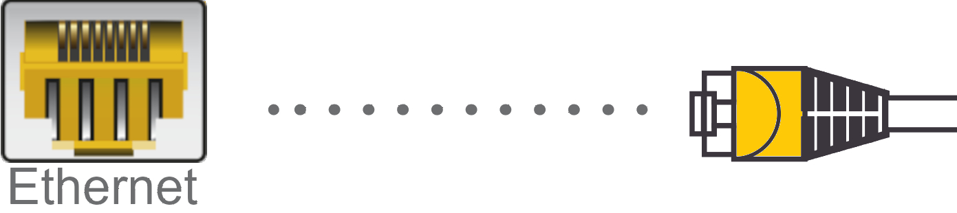 Ethernet cable going into an Ethernet Port