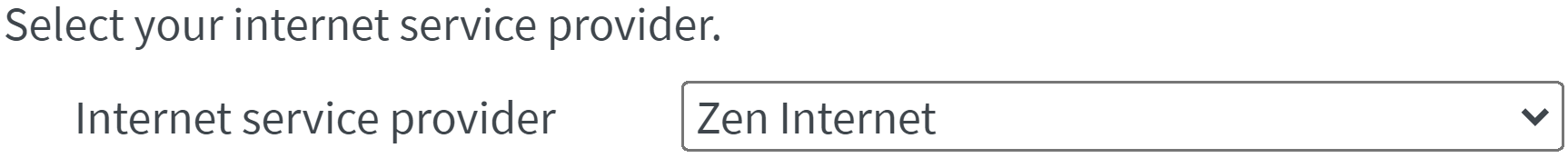 FRITZ!Box enter Internet Service Provider | Zen internet