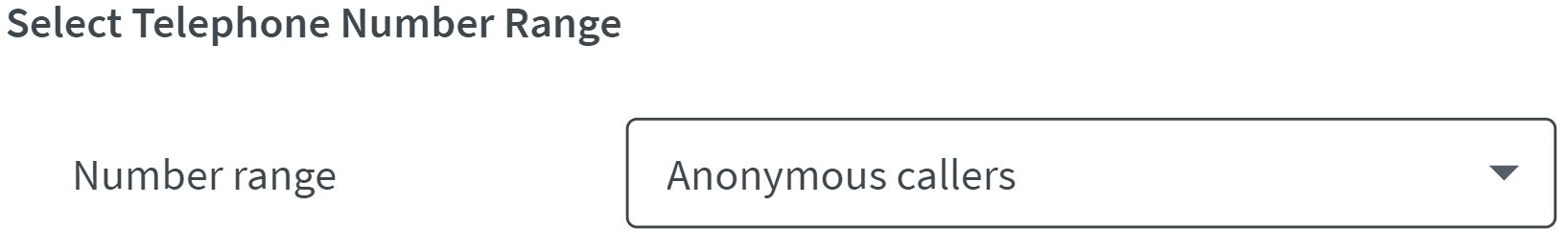 Drop down box indicating that anonymous calls are blocked