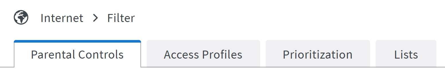 FRITZ! interface with the tab for Parental Controls highlighted