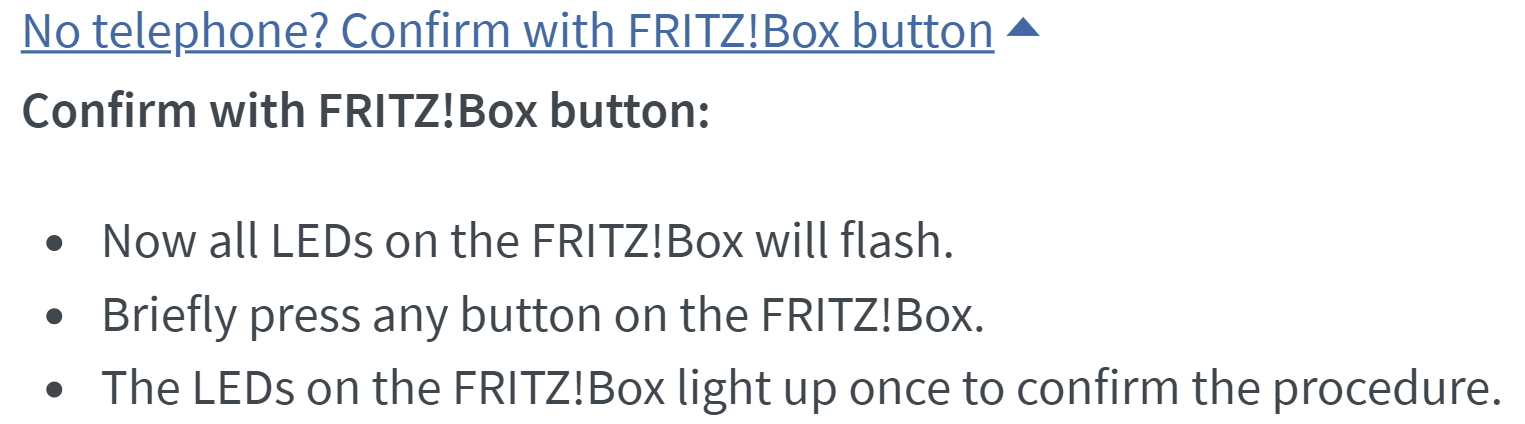 FRITZ!Box Confirm with Button | Zen internet