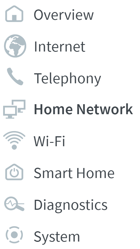 FRITZ!Box Home Network Menu | Zen internet