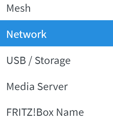 FRITZ!Box Network Menu | Zen internet