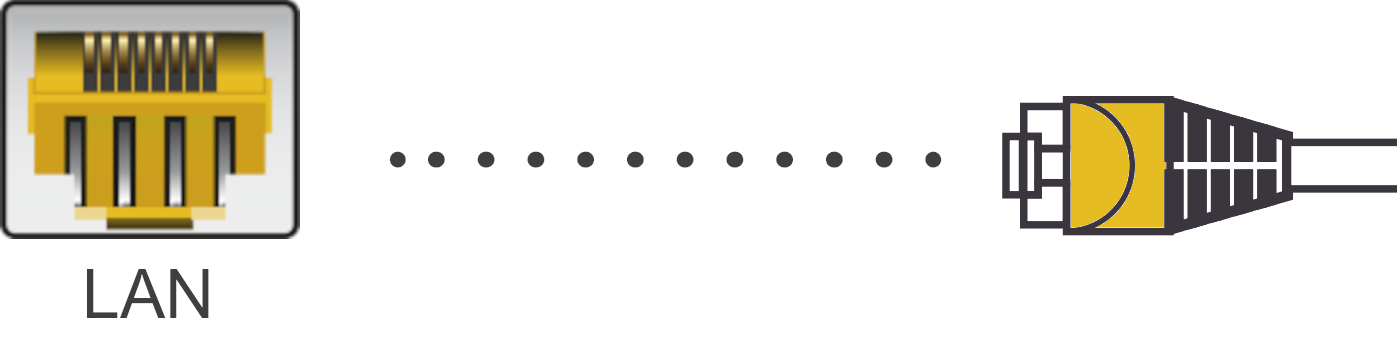 Fritz!Box_Lan white ethernet cable going into yellow lan plug