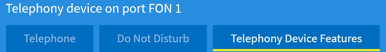 Tab on FRITZ!Box interface worded device features