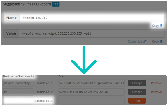 cPanel interface showing move of SPF Name to the Zen Home Portal