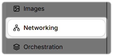 Networking option from Side Menu Menu in CloudFlex portal.