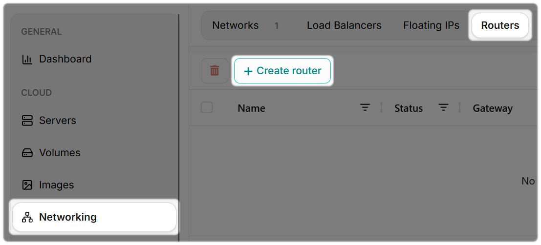 Create router options in CloudFlex