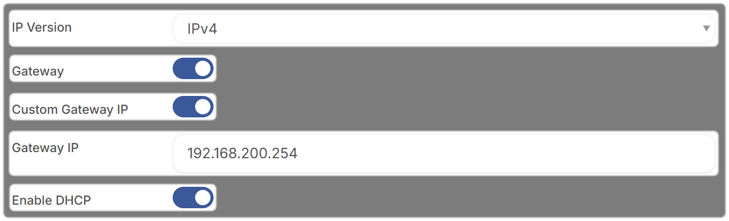 New Subnet IP Version 4, Gateway Details and DHCP enabled