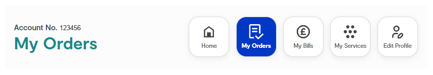 menu tabs with the selection for My Order selected