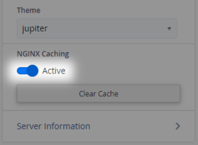 A toggle option to enable and disable NGINX