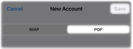 Select the POP Account Type