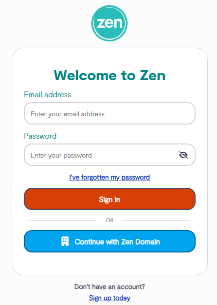 Portal sign in page asking for username and the password with an option to sign up today