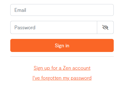 Two text boxes, indicating to enter log in details, with an option below to sign up